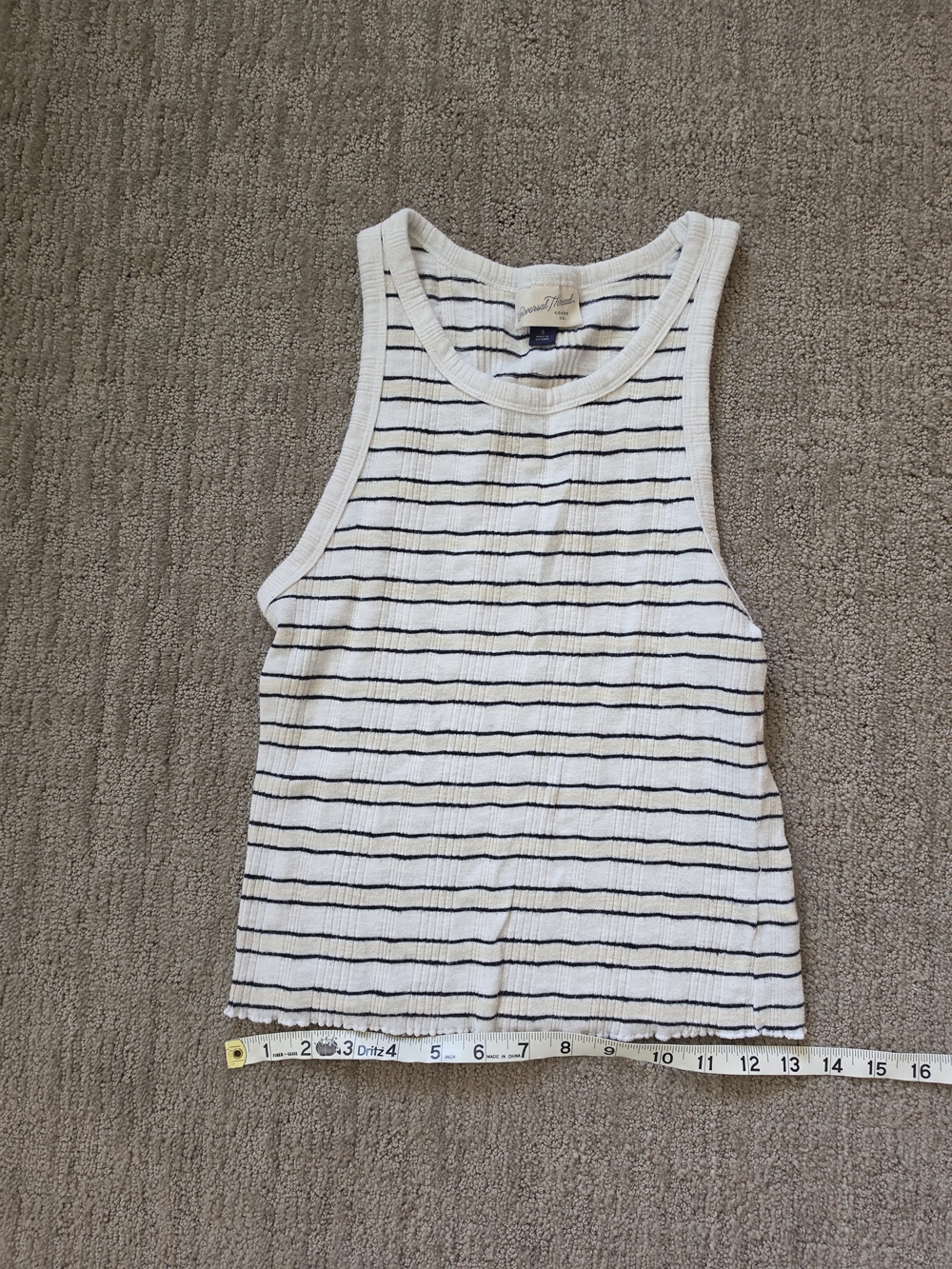 Universal Thread White & Black Ribbed Striped Tank